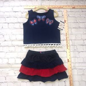 Girls size 4 patriotic top and skort custom